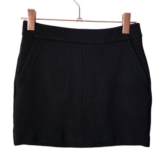 AMOUR VERT Pull On Mini Skirt Charcoal Gray S Pockets Sustainable Minimalist - Picture 1 of 5